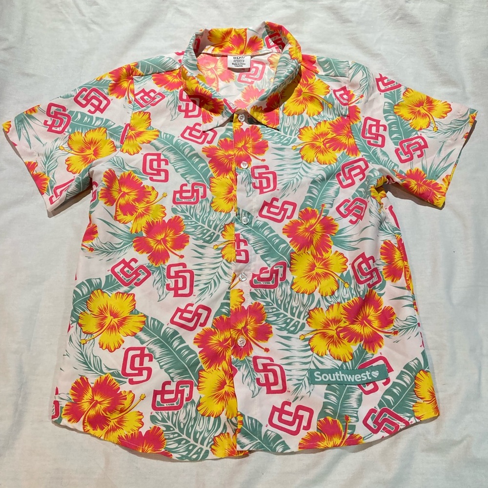 San Diego Padres Hawaiian Button down shirt. Size medium